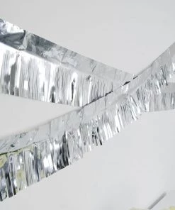 HIER_3300 Hanging Ceiling Decorations 16ft Metallic Silver Foil Tassel Fringe Backdrop Banner, Tinsel Garland Decor 22 HIER_3300 Hanging Ceiling Decorations 16ft Metallic Silver Foil Tassel Fringe Backdrop Banner, Tinsel Garland Decor