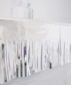 HIER_3300 Hanging Ceiling Decorations 16ft Metallic Silver Foil Tassel Fringe Backdrop Banner, Tinsel Garland Decor 25 HIER_3300 Hanging Ceiling Decorations 16ft Metallic Silver Foil Tassel Fringe Backdrop Banner, Tinsel Garland Decor