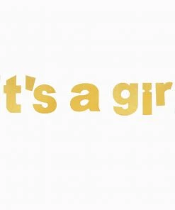 HIER_3300 3ft Gold Glittered It's A Girl Paper Hanging Gender Reveal Garland Banner, Baby Shower Banner Hanging Ceiling Decorations 27 HIER_3300 3ft Gold Glittered It's A Girl Paper Hanging Gender Reveal Garland Banner, Baby Shower Banner Hanging Ceiling Decorations