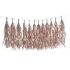 HIER_3300 Lanterns & Pom Pom Balls 12 PCS Pre-Tied Paper Fringe Tassel Garland, Paper Tinsel Curtains - Rose Gold