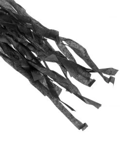 HIER_3300 Lanterns & Pom Pom Balls 12 PCS Pre-Tied Paper Fringe Tassel Garland, Paper Tinsel Curtains - Black