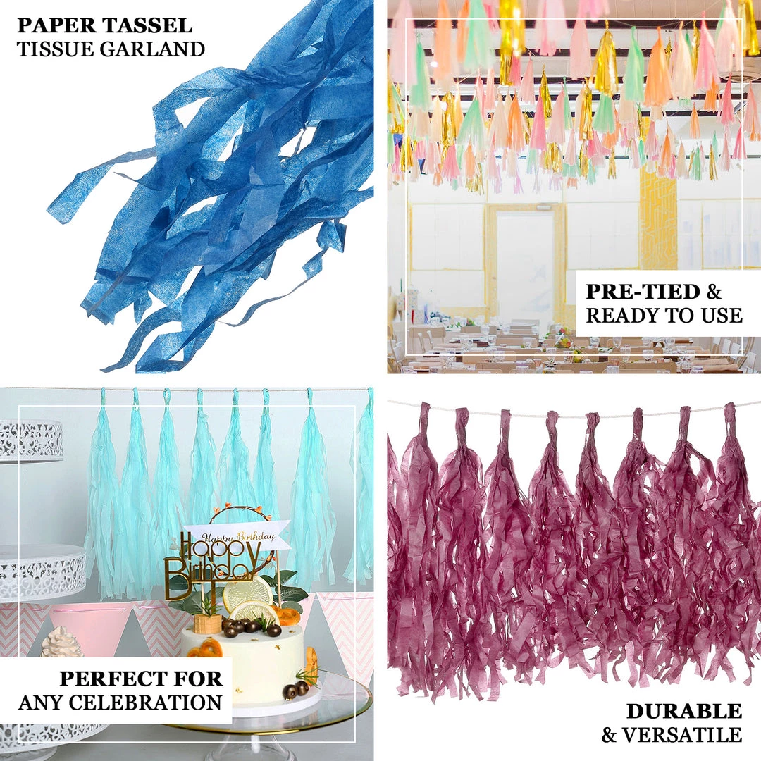 HIER_3300 Wall & Hanging Décor 12 PCS Pre-Tied Paper Fringe Tassel Garland, Paper Tinsel Curtains - Fuchsia 4 HIER_3300 Wall & Hanging Décor 12 PCS Pre-Tied Paper Fringe Tassel Garland, Paper Tinsel Curtains - Fuchsia
