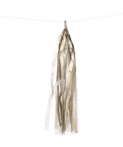 HIER_3300 12 PCS Pre-Tied Paper Fringe Tassel Garland, Paper Tinsel Curtains - Antique Gold