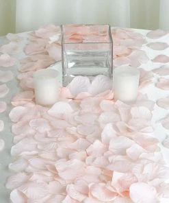 HIER_5130 Chargers & Centerpieces 500 Blush | Rose Gold Silk Rose Petals For Table Confetti