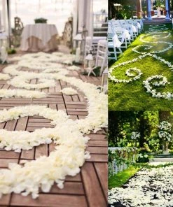 HIER_5130 Chargers & Centerpieces 500 Black Silk Rose Petals For Table Confetti