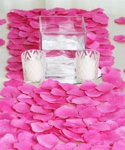 HIER_5130 500 Fuchsia Silk Rose Petals For Table Confetti