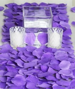 HIER_5130 Chargers & Centerpieces 500 Purple Silk Rose Petals For Table Confetti