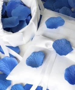 HIER_5130 500 Royal Blue Silk Rose Petals For Table Confetti Chargers & Centerpieces