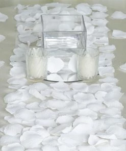 HIER_5130 500 White Silk Artificial Roses Wholesale Petals For Table Confetti