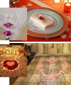 HIER_5130 500 Pack | White | Silk Heart Confetti | Party Table Scatters Chargers & Centerpieces