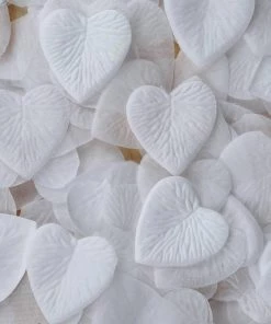 HIER_5130 500 Pack | White | Silk Heart Confetti | Party Table Scatters Chargers & Centerpieces