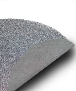 HIER_4720 6 Pack | Charcoal Gray Sparkle Placemats Non Slip Decorative Table Placemat, Oval With Glitter Sparkles