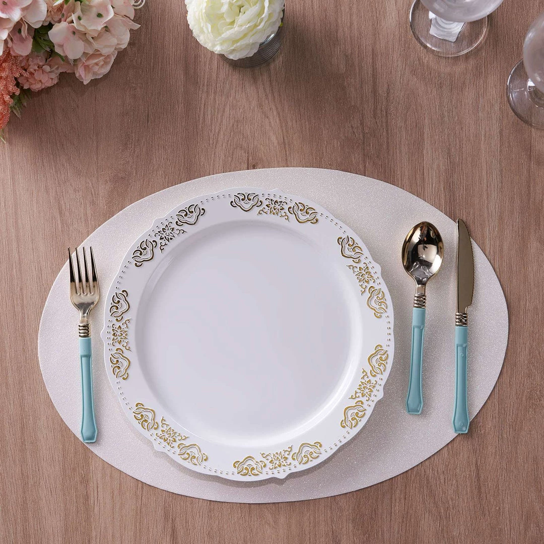 HIER_4720 6 Pack | Iridescent Sparkle Placemats Non Slip Decorative Table Placemat, Oval With Glitter Sparkles 9 HIER_4720 6 Pack | Iridescent Sparkle Placemats Non Slip Decorative Table Placemat, Oval With Glitter Sparkles