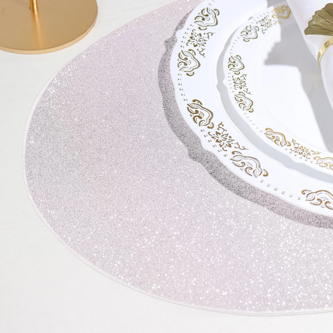 HIER_4720 6 Pack | Iridescent Sparkle Placemats Non Slip Decorative Table Placemat, Oval With Glitter Sparkles 7 HIER_4720 6 Pack | Iridescent Sparkle Placemats Non Slip Decorative Table Placemat, Oval With Glitter Sparkles