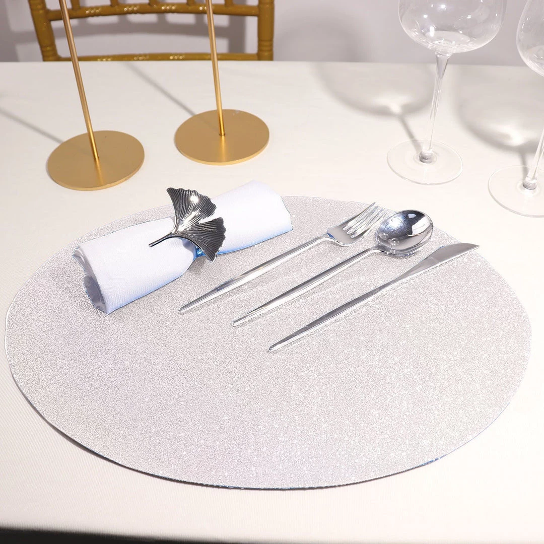 HIER_4720 6 Pack | Iridescent Sparkle Placemats Non Slip Decorative Table Placemat, Oval With Glitter Sparkles 1 HIER_4720 6 Pack | Iridescent Sparkle Placemats Non Slip Decorative Table Placemat, Oval With Glitter Sparkles