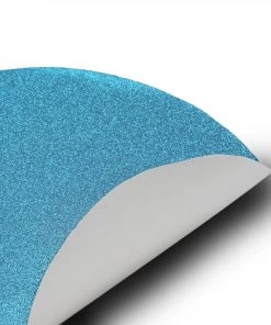 HIER_4720 6 Pack | Turquoise Sparkle Placemats Non Slip Decorative Table Placemat, Oval With Glitter Sparkles Disposable Dinnerware