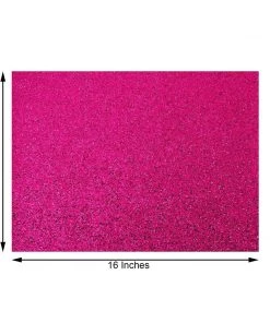 HIER_4720 6 Pack | Fuchsia Sparkle Placemats Non Slip Decorative Table Placemat, Rectangle With Glitter Sparkles Disposable Dinnerware