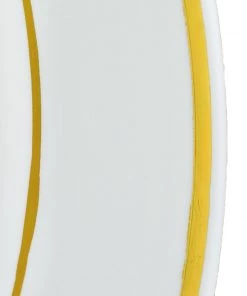 HIER_5420 Disposable Dinnerware 10 Pack 12oz White Plastic Bowls, Disposable Bowl Round With Gold Rim 12 HIER_5420 Disposable Dinnerware 10 Pack 12oz White Plastic Bowls, Disposable Bowl Round With Gold Rim