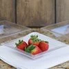 HIER_5420 10 Pack 5oz Clear Square Honeycomb Plastic Bowls, Disposable Bowl Disposable Dinnerware