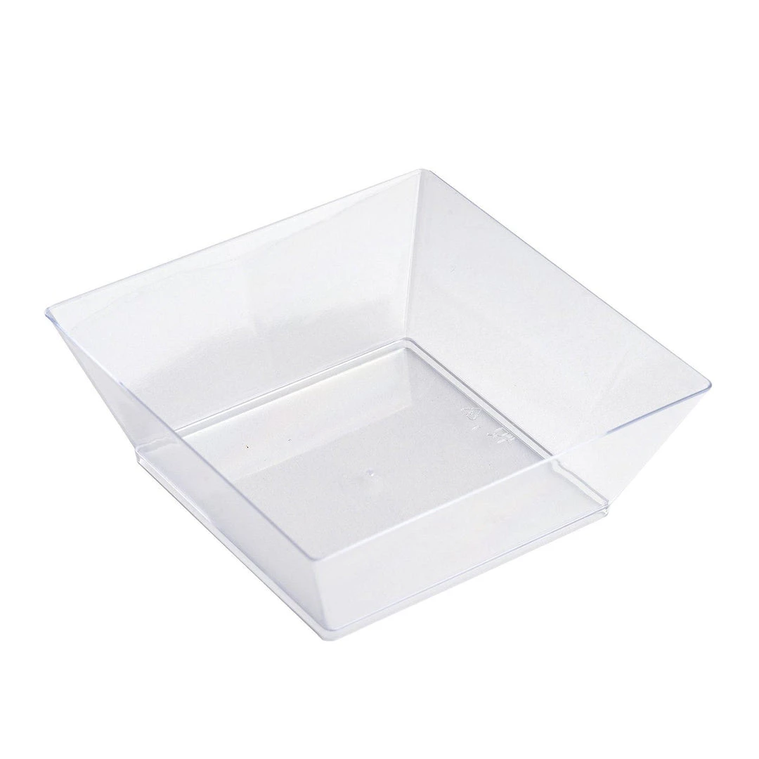 HIER_5420 Disposable Dinnerware 12 Pack 10oz Clear Modern Square Plastic Bowls, Disposable Bowls 8 HIER_5420 Disposable Dinnerware 12 Pack 10oz Clear Modern Square Plastic Bowls, Disposable Bowls
