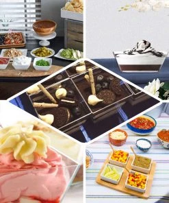 HIER_5420 Disposable Dinnerware 12 Pack 10oz Clear Modern Square Plastic Bowls, Disposable Bowls 12 HIER_5420 Disposable Dinnerware 12 Pack 10oz Clear Modern Square Plastic Bowls, Disposable Bowls