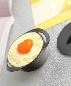 HIER_5410 Disposable Dinnerware 6 Pack 3oz Black Mini Plastic Cooking Pot Bowls, Disposable Dessert & Appetizer Bowls With Lid And Handles