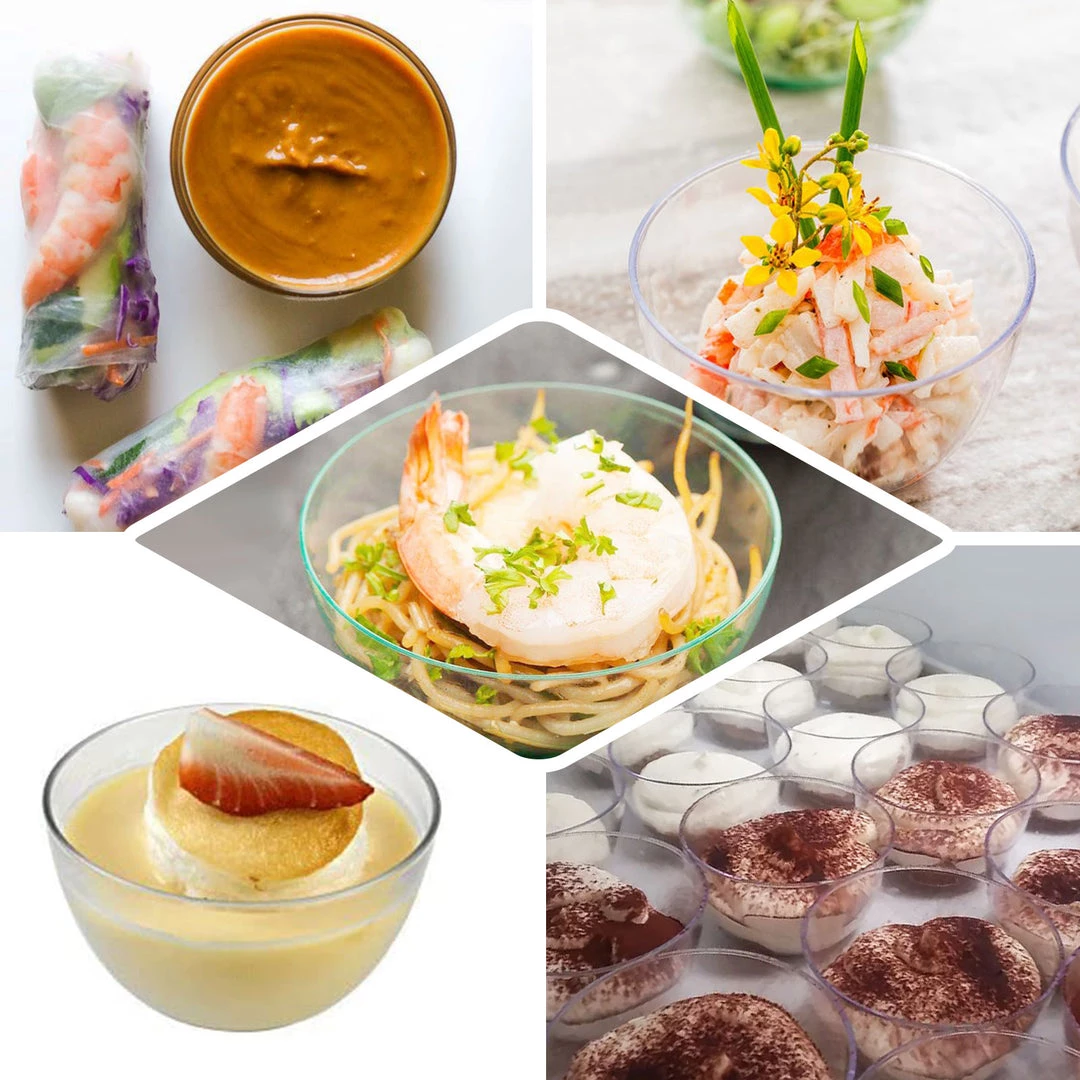 HIER_5420 12 Pack 4oz Clear Petite Plastic Bowls, Small Round Disposable Bowls 5 HIER_5420 12 Pack 4oz Clear Petite Plastic Bowls, Small Round Disposable Bowls