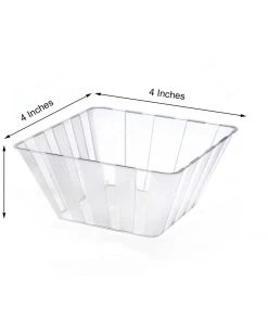 HIER_5420 12 Pack 7oz Modern Clear Square Plastic Bowls, Disposable Mini Dessert Bowls Disposable Dinnerware 8 HIER_5420 12 Pack 7oz Modern Clear Square Plastic Bowls, Disposable Mini Dessert Bowls Disposable Dinnerware