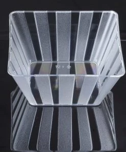 HIER_5420 12 Pack 7oz Modern Clear Square Plastic Bowls, Disposable Mini Dessert Bowls Disposable Dinnerware