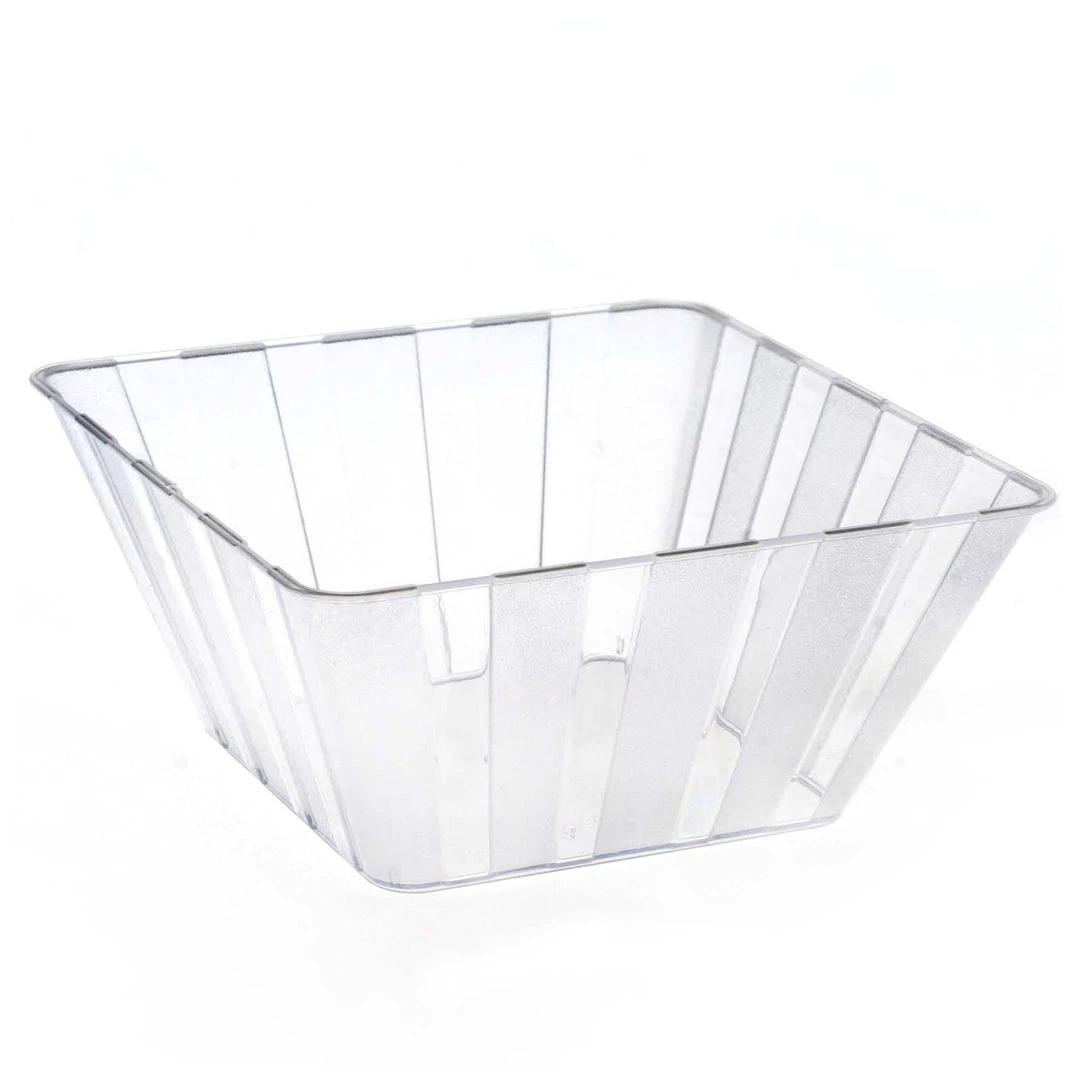 HIER_5420 12 Pack 7oz Modern Clear Square Plastic Bowls, Disposable Mini Dessert Bowls Disposable Dinnerware 6 HIER_5420 12 Pack 7oz Modern Clear Square Plastic Bowls, Disposable Mini Dessert Bowls Disposable Dinnerware