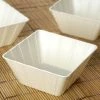 HIER_5420 12 Pack 7oz Modern Ivory Square Plastic Bowls, Disposable Mini Dessert Bowls Disposable Dinnerware