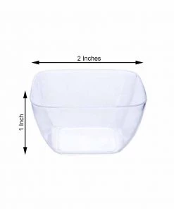 HIER_5420 18 Pack 2oz Clear Modern Mini Square Plastic Bowls, Disposable Desert Bowls Disposable Dinnerware 11 HIER_5420 18 Pack 2oz Clear Modern Mini Square Plastic Bowls, Disposable Desert Bowls Disposable Dinnerware