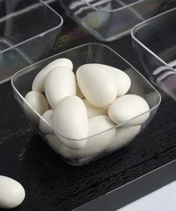 HIER_5420 18 Pack 2oz Clear Modern Mini Square Plastic Bowls, Disposable Desert Bowls Disposable Dinnerware