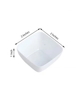 HIER_5420 18 Pack 2oz White Modern Mini Square Plastic Bowls, Disposable Desert Bowls Disposable Dinnerware 10 HIER_5420 18 Pack 2oz White Modern Mini Square Plastic Bowls, Disposable Desert Bowls Disposable Dinnerware
