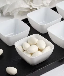 HIER_5420 18 Pack 2oz White Modern Mini Square Plastic Bowls, Disposable Desert Bowls Disposable Dinnerware 14 HIER_5420 18 Pack 2oz White Modern Mini Square Plastic Bowls, Disposable Desert Bowls Disposable Dinnerware
