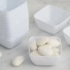 HIER_5420 18 Pack 2oz White Modern Mini Square Plastic Bowls, Disposable Desert Bowls Disposable Dinnerware
