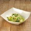 HIER_5420 Disposable Dinnerware 4 Pack 128oz Ivory Large Square Plastic Salad Bowls, Disposable Serving Dishes