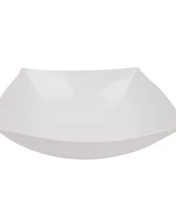 HIER_5420 Disposable Dinnerware 4 Pack 128oz White Large Square Plastic Salad Bowls, Disposable Serving Dishes 18 HIER_5420 Disposable Dinnerware 4 Pack 128oz White Large Square Plastic Salad Bowls, Disposable Serving Dishes