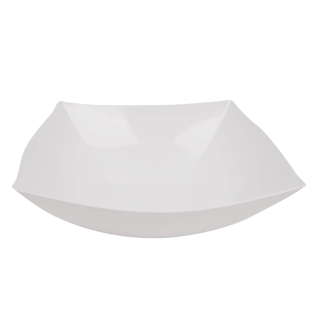 HIER_5420 Disposable Dinnerware 4 Pack 128oz White Large Square Plastic Salad Bowls, Disposable Serving Dishes 9 HIER_5420 Disposable Dinnerware 4 Pack 128oz White Large Square Plastic Salad Bowls, Disposable Serving Dishes