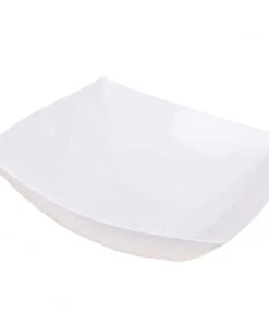 HIER_5420 Disposable Dinnerware 4 Pack 128oz White Large Square Plastic Salad Bowls, Disposable Serving Dishes 19 HIER_5420 Disposable Dinnerware 4 Pack 128oz White Large Square Plastic Salad Bowls, Disposable Serving Dishes