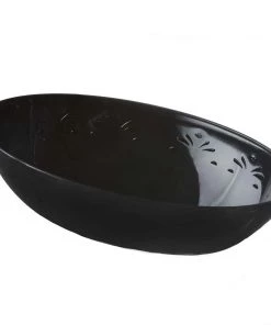 HIER_5420 Disposable Dinnerware 4 Pack 64oz Black Large Plastic Salad Bowls, Disposable Serving Dishes - Oval 11 HIER_5420 Disposable Dinnerware 4 Pack 64oz Black Large Plastic Salad Bowls, Disposable Serving Dishes - Oval