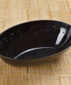 HIER_5420 Disposable Dinnerware 4 Pack 64oz Black Large Plastic Salad Bowls, Disposable Serving Dishes - Oval 7 HIER_5420 Disposable Dinnerware 4 Pack 64oz Black Large Plastic Salad Bowls, Disposable Serving Dishes - Oval