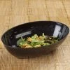 HIER_5420 Disposable Dinnerware 4 Pack 64oz Black Large Plastic Salad Bowls, Disposable Serving Dishes - Oval