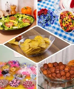 HIER_5420 Disposable Dinnerware 4 Pack 64oz Black Large Plastic Salad Bowls, Disposable Serving Dishes - Oval 10 HIER_5420 Disposable Dinnerware 4 Pack 64oz Black Large Plastic Salad Bowls, Disposable Serving Dishes - Oval