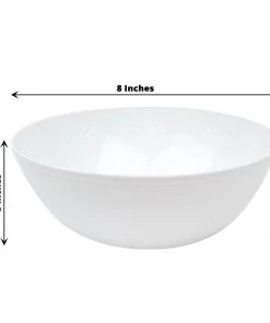 HIER_5420 4 Pack 32oz White Plastic Salad Bowls, Medium Disposable Serving Dishes Disposable Dinnerware 18 HIER_5420 4 Pack 32oz White Plastic Salad Bowls, Medium Disposable Serving Dishes Disposable Dinnerware