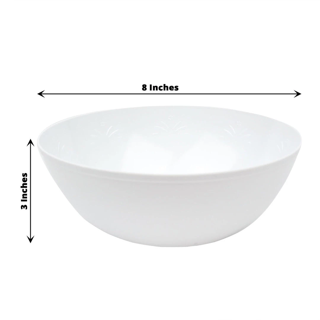 HIER_5420 4 Pack 32oz White Plastic Salad Bowls, Medium Disposable Serving Dishes Disposable Dinnerware 3 HIER_5420 4 Pack 32oz White Plastic Salad Bowls, Medium Disposable Serving Dishes Disposable Dinnerware