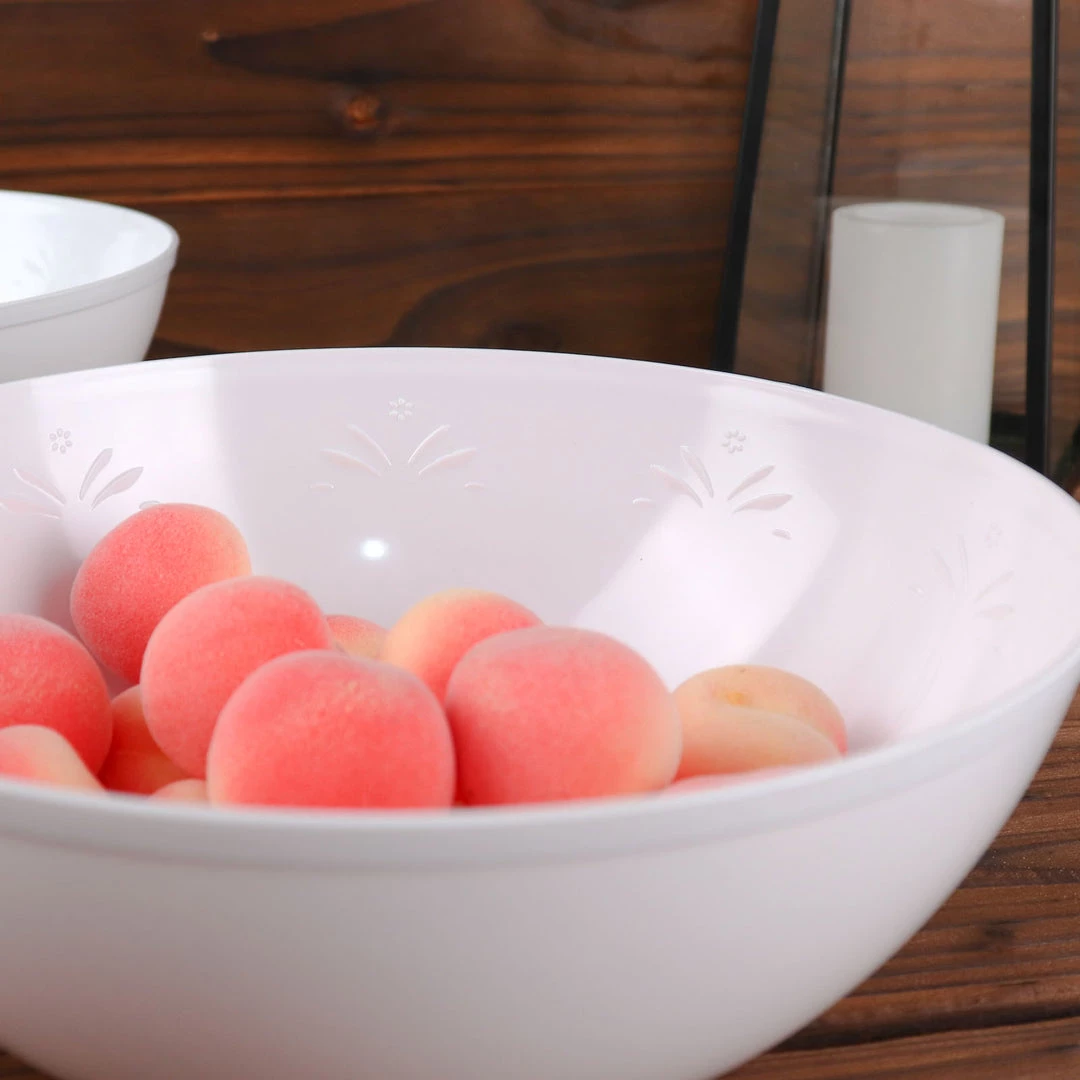 HIER_5420 4 Pack 32oz White Plastic Salad Bowls, Medium Disposable Serving Dishes Disposable Dinnerware 11 HIER_5420 4 Pack 32oz White Plastic Salad Bowls, Medium Disposable Serving Dishes Disposable Dinnerware