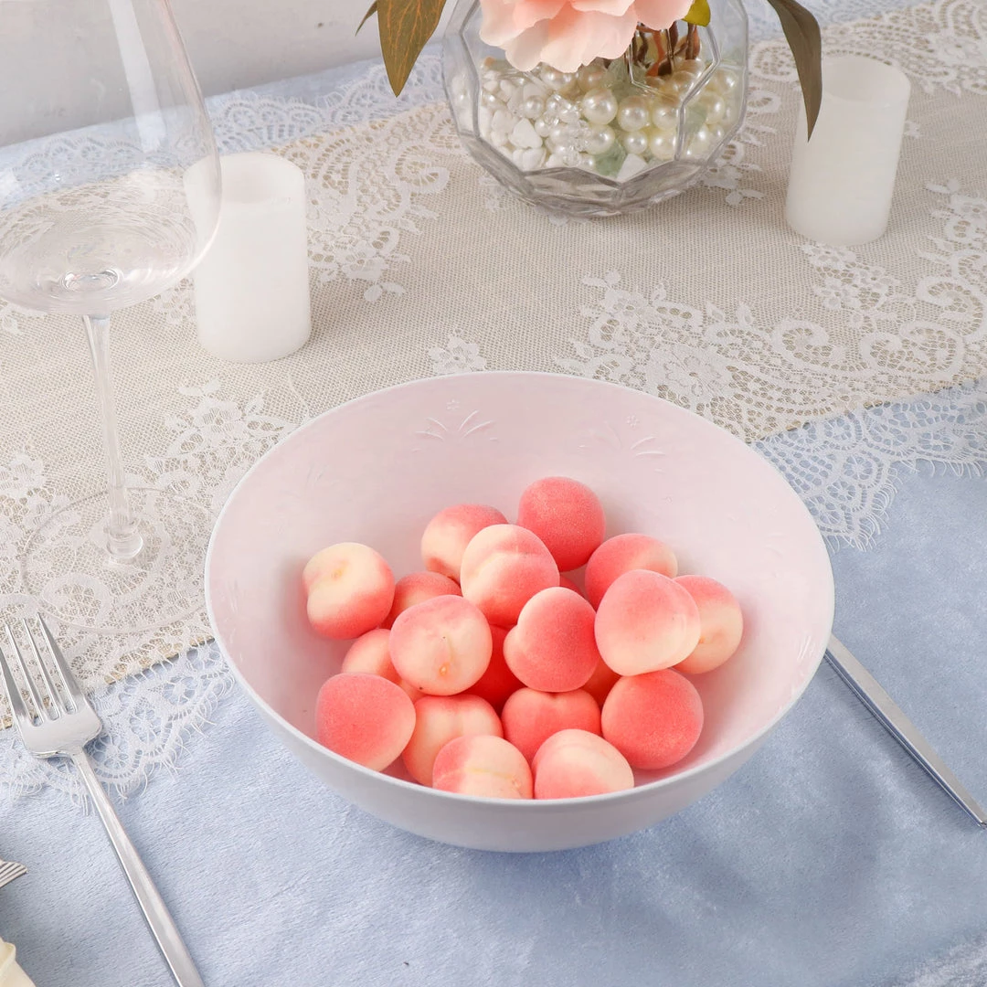 HIER_5420 4 Pack 32oz White Plastic Salad Bowls, Medium Disposable Serving Dishes Disposable Dinnerware 14 HIER_5420 4 Pack 32oz White Plastic Salad Bowls, Medium Disposable Serving Dishes Disposable Dinnerware