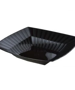 HIER_5420 10 Pack 32oz Black Square Plastic Salad Bowls, Disposable Serving Dishes With Column Edges Disposable Dinnerware 7 HIER_5420 10 Pack 32oz Black Square Plastic Salad Bowls, Disposable Serving Dishes With Column Edges Disposable Dinnerware