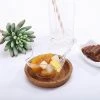 HIER_5420 12 Pack 4oz Clear Pinwheel Style Square Plastic Bowls, Disposable Bowl With Curved Edges Disposable Dinnerware